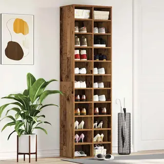 VidaXL Schuhschrank Altholz-Optik 54x34x183 Cm Holzwerkstoff