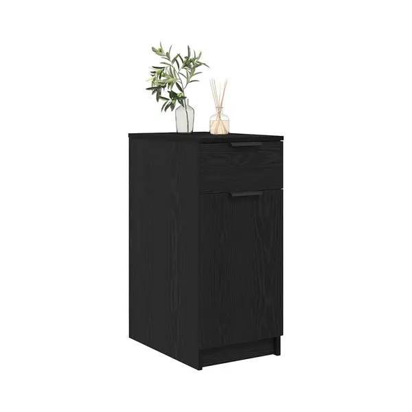 VidaXL Kantoor Kast Zwart Eiken 33 X 50 X 75 Cm Bewerkt Hout thumbnail