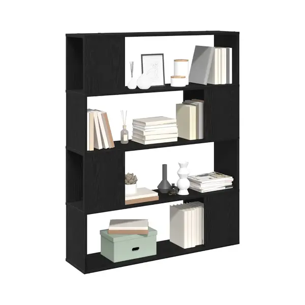 Vidaxl - Bücherregal Schwarz Eiche 100x24x124 Cm Holzwerkstoff thumbnail