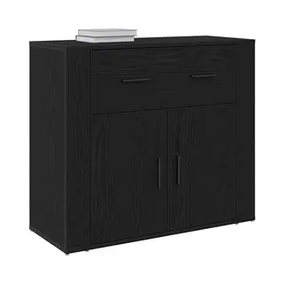 VidaXL Sideboard Schwarz Eichen-Optik 80 X 33 X 70 Cm Holzwerkstoff