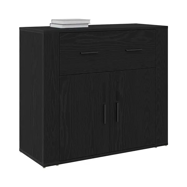 VidaXL Sideboard Schwarz Eichen-Optik 80 X 33 X 70 Cm Holzwerkstoff thumbnail