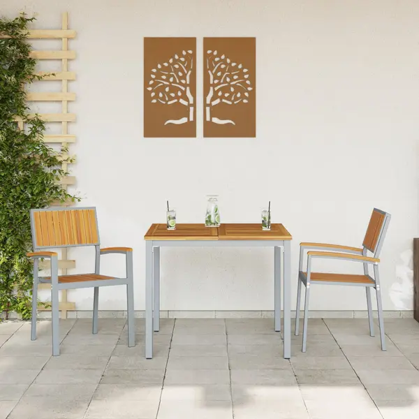 Gartenstuhl 2 Pcs Braun 56 X 57 X 87cm Massivholz Akazie Vidaxl thumbnail