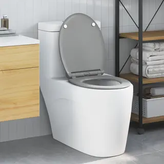VidaXL - Toiletbril - Grijs - 47 - X - 37, 5 - X - 3, 8 - Cm - Duroplast