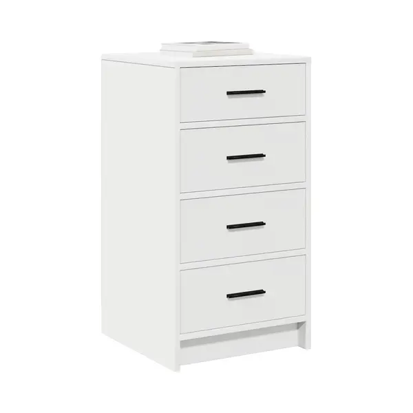 VidaXL Sideboard Mit Schubladen Weiß 40 X 41 X 75 Cm Holzwerkstoff, Wohnzimmer, Rechteckiger Sideboard, Schicke Aufbewahrung, Robuster Innenregal, thumbnail