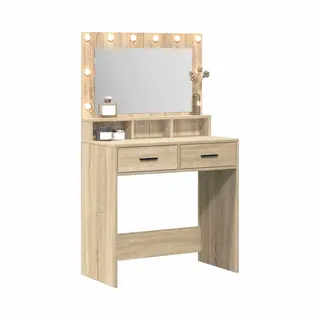 Schminktisch Mit Led-lichtern In Sonoma Eiche 79x41x135 Cm - Vidaxl