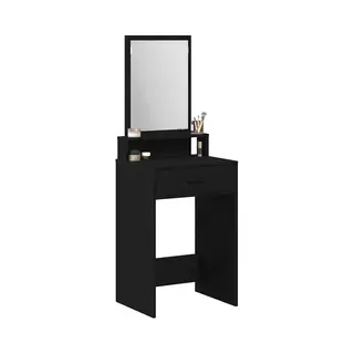 VidaXL Dressing Table Black Oak 50 X 41 X 140 Cm Engineered Wood, Modern Furniture, Rectangular Bedroom Vanity Table For Organized Storage, Stylish