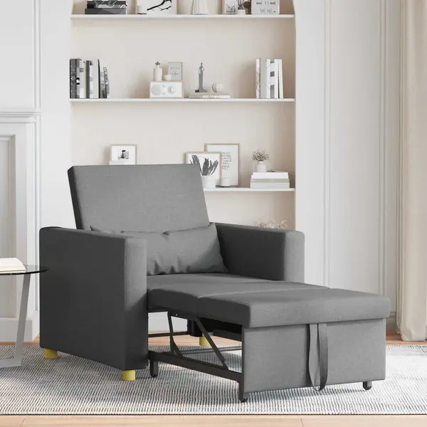 Einzel-schlafsofa Dunkelgrau 90 X 165 X 87 Cm Stoff Vidaxl thumbnail
