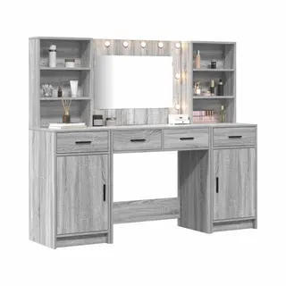 Schminktisch Set Mit Schubladen 3 Pcs Grau Sonoma Holzwerkstoff Vidaxl