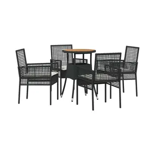VidaXL Garten Essgruppe 5 Pcs Schwarz Poly-Rattan