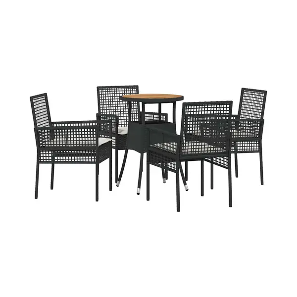 VidaXL Garten Essgruppe 5 Pcs Schwarz Poly-Rattan thumbnail