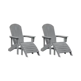 VidaXL Tuinstoel 2 Pcs Lichtgrijs 83 X 74 X 92 Cm Polyetheen