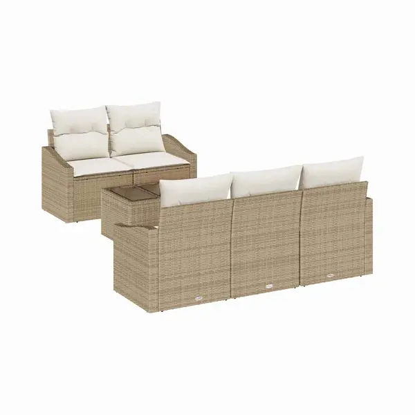 Vidaxl - Garten-sofa-set Mit Kissen 6 Pcs Beige, Creme 55 X 55 X 37 Cm thumbnail