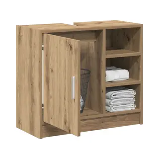 VidaXL Waschbecken-Schrank Artisan Eiche 63X29X55 Cm Holzwerkstoff Zeitgenössische Badezimmerstauraumlösung Mit Eingebauten Regalen Und Tür Mit