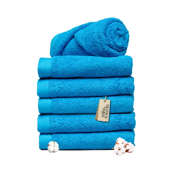 Miss Towels MissTowels® Handtuch Set 6-teilig – 100% Baumwolle Aus Portugal, Türkis, 50x100 Cm – Weich & Saugfähig – Hotelqualität – Oeko-Tex thumbnail