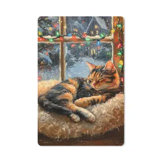 Muismat 18x27 Cm - Mousepad Kat - Kerst - Winter - Dier - Muismatten