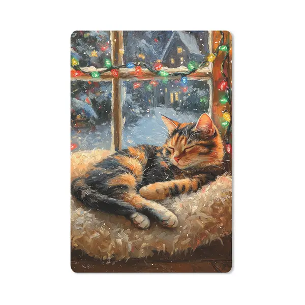 Muismat 18x27 Cm - Mousepad Kat - Kerst - Winter - Dier - Muismatten thumbnail