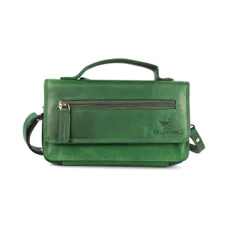 De Lamassu® (Marina) Dames Crossbodytas Van Echt Leer – Portemonnee Met Rfid-bescherming, 14 Kaartvakken, Telefoonvak, Schouderriem,