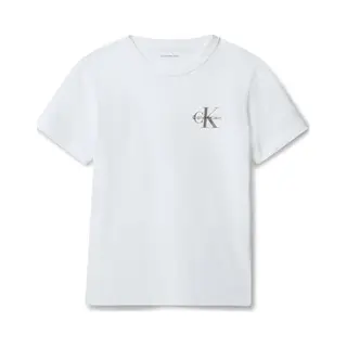 Calvin Klein Unisex Chest Monologo Ss Iu0iu00719 S/S T-Shirt, White (Bright White), 8 Jahre