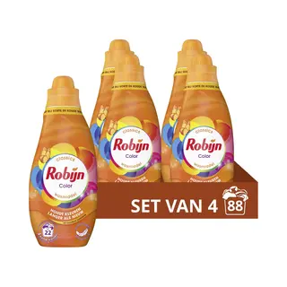 Robijn Klein & Krachtig Classics Vloeibaar Wasmiddel - Color - 4 X 22 Wasbeurten - Voordeelverpakking