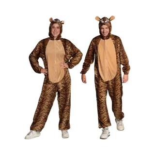 Partychimp Onesie Tijger Kostuum Volwassenen Tijger Pak Mascotte Verkleedpak Tijger Halloween Kostuum Volwassenen Carnavalskleding Heren