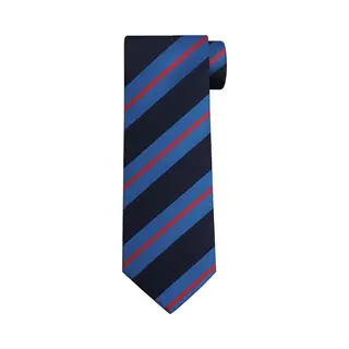Suitable Stropdas Zijde Triple Stripe Donkerblauw (navy) - Streep - Heren Das - Breedte, 7 Cm -