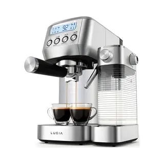 Lugia Pistonmachine - Koffiemachine 20 Bar - Automatische Melkopschuimer - Led-display