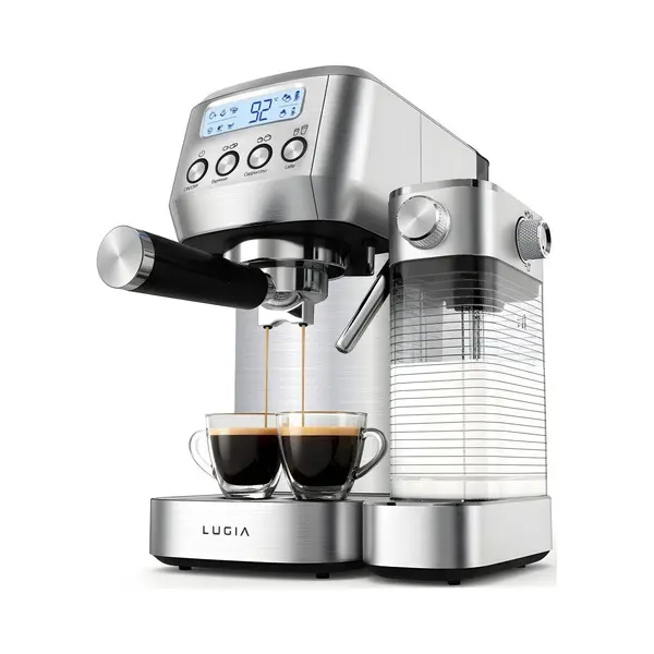 Lugia Pistonmachine - Koffiemachine 20 Bar - Automatische Melkopschuimer - Led-display thumbnail