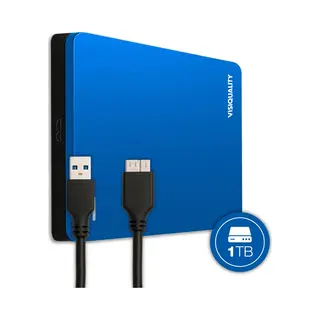 VisiQuality High-Speed Externe Harde Schijf 1 Tb - Draagbare Harde Schijf Usb 3.0 - Voor Windows & Mac - Xbox & PS4 Games - Compact - Met Handleiding