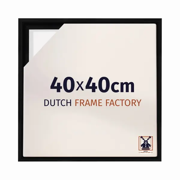 Dutch Frame Factory - Schattenfugenrahmen 40x40 - Schwarz Matt - Rahmen Für Leinwand Bilder Auf Keilrahmen - Mdf - Lausanne thumbnail