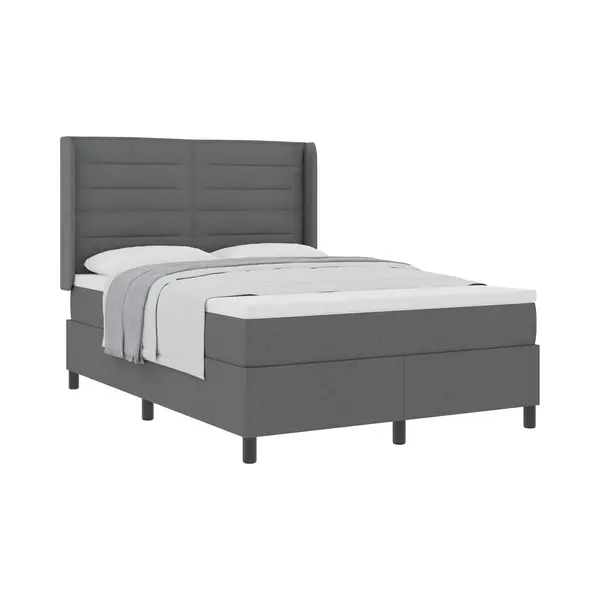 Boxspringbett Mit Matratze Dunkelgrau 140 X 200 Cm Stoff Vidaxl thumbnail