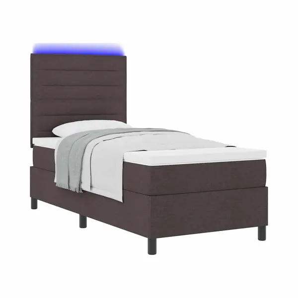 Boxspringbett Mit Matratze Dunkelbraun 90 X 190 Cm Stoff Vidaxl thumbnail