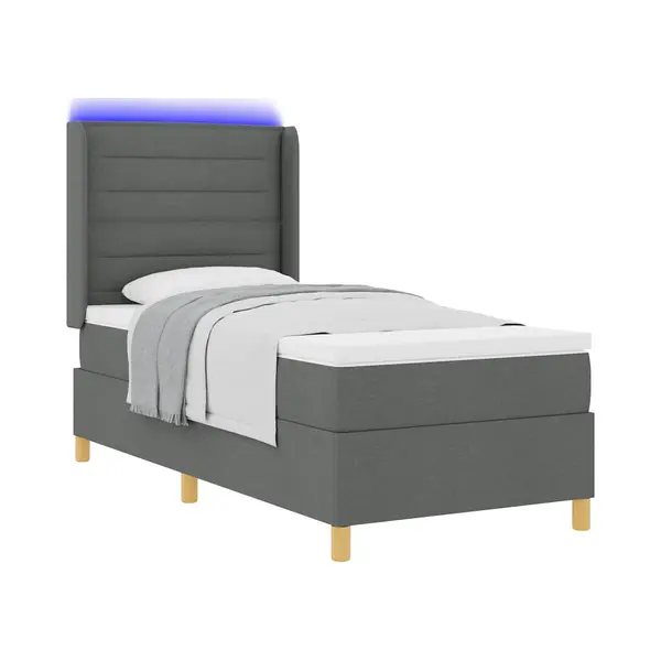 Vidaxl Boxspringbett Mit Matratze Grau 80 X 200 Cm Stoff thumbnail