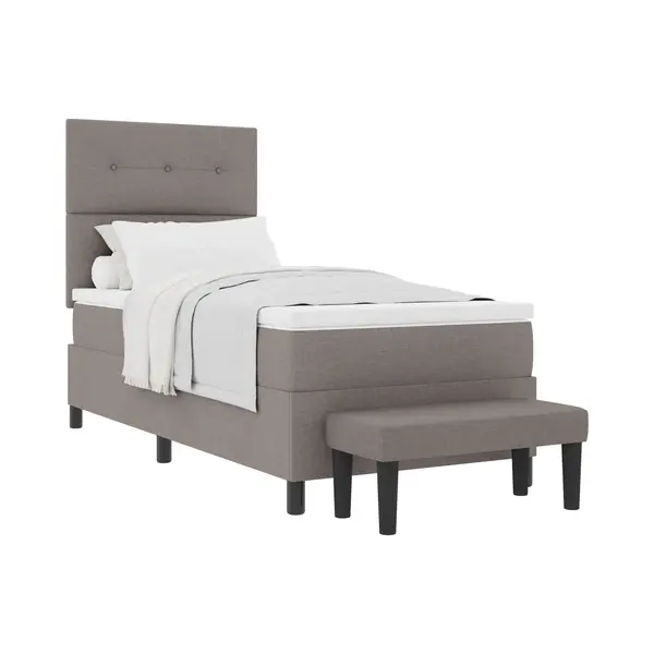 VidaXL Boxspringbett Mit Matratze Mit Kopfteil Taupe 80 X 200 Cm Stoff thumbnail