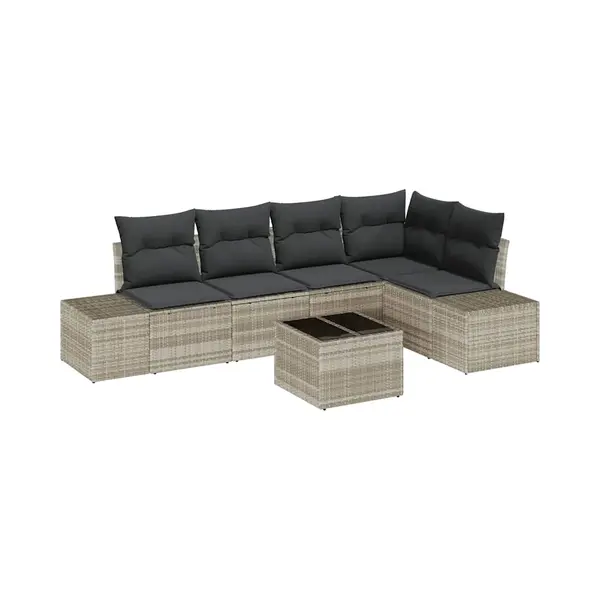 VidaXL Tuinbank Set Met Opslag Lichtgrijs Poly Rattan thumbnail