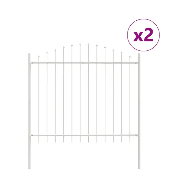 VidaXL - Tuinhek - 2 - Pcs - Wit - 170 - X - 190 - Cm - Gepoedercoat - Staal thumbnail