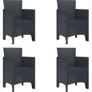 VidaXL Gartenstuhl 4 Pcs Anthrazit 53 X 49 X 85 Cm Polypropylen, Garten Und Terrasse, Moderne Armlehnenstühle, Rechteckiger Sitzplatz,