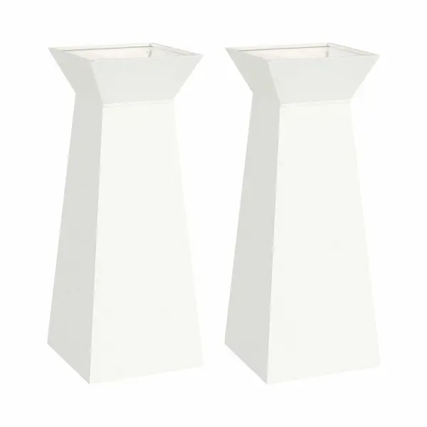 Säulen Pflanzer 2 Pcs Weiß 40 X 40 X 100 Cm Stahl Vidaxl thumbnail