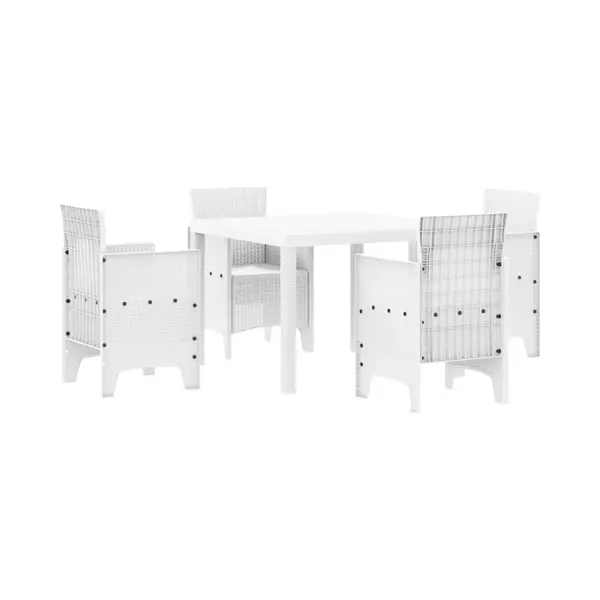 5-teiliges Garten-essgruppen Set Weiß Poly-rattan Vidaxl237811 thumbnail