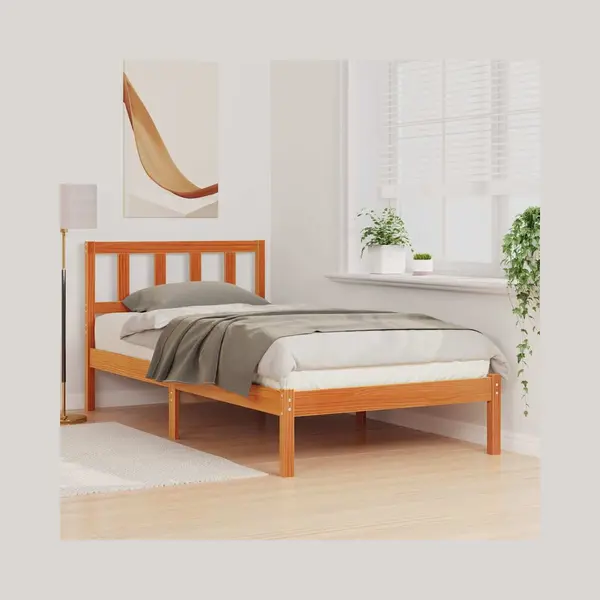 VidaXL Bedframe Met Hoofdeinde Wasbruin 75 X 190 Cm Massief Grenenhout thumbnail