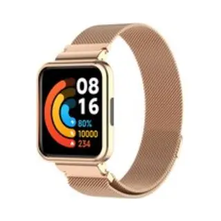 By Qubix Milanese Bandje Met Case - Champagne Goud - Geschikt Voor Xiaomi Redmi Watch 2 (Lite)