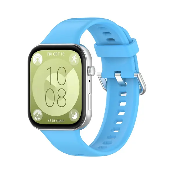 By Qubix Siliconen Bandje Met Gesp - Blauw - Horlogebandje Geschikt Voor Huawei Watch Fit 3 - Fit 4 thumbnail