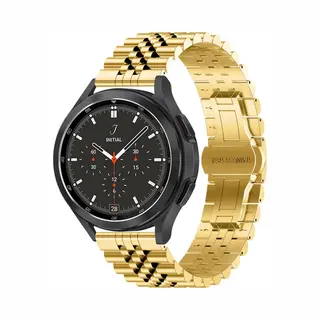 By Qubix - Smartwatch Bandje 20mm - Stalen Band - Goud - Geschikt Voor Garmin Vivomove 3 - Hr - Luxe - Sport - Style - Trend - Geschikt Voor Garmin
