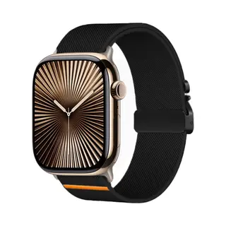 By Qubix Nylon Bandje Met Parachute Sluiting - Zwart - Geschikt Voor Apple Watch 38 Mm - 40 Mm - 41 Mm - 42 Mm - Compatible Apple Watch Bandje -