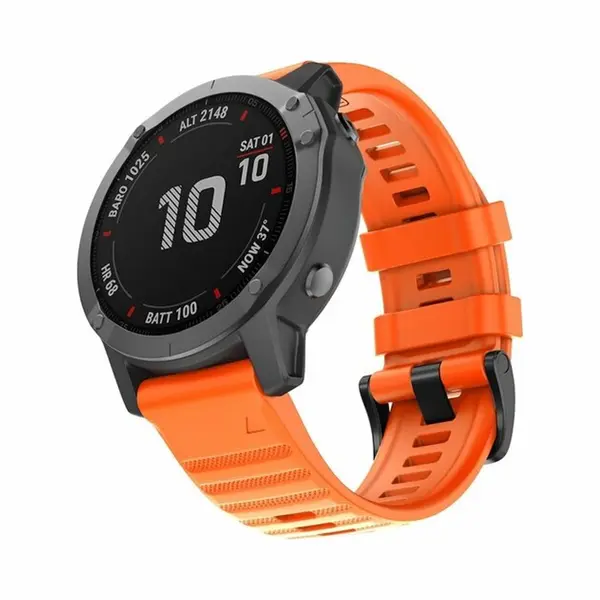 By Qubix - 22mm Quickfit - Siliconen Bandje - Oranje - Geschikt Voor Garmin Forerunner 745 - 935 - 945 - 955 - 965 - Geschikt Voor Garmin Bandje thumbnail