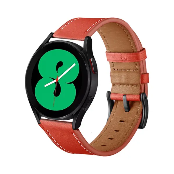 By Qubix - Smartwatch Bandje 22mm - Geschikt Voor Garmin Venu 4 - 45 Mm - Lederen Bandje - Rood - Geschikt Voor Garmin Bandje thumbnail