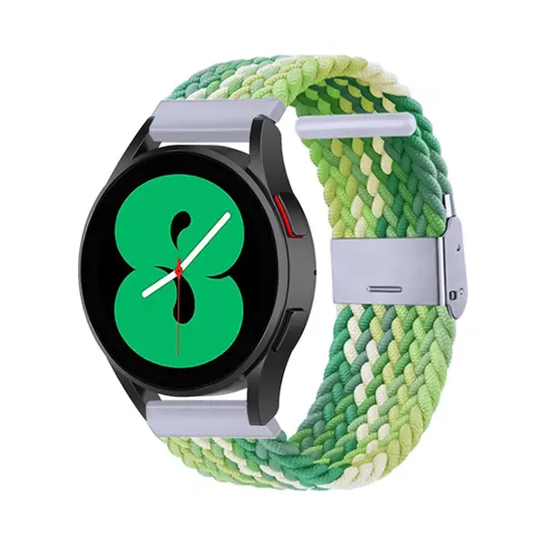 By Qubix Horlogebandje Geschikt Voor Huawei Watch Gt 6 - 41mm - Braided Nylon Bandje - Groen - Lichtgroen - Aanzetmaat, 18mm thumbnail