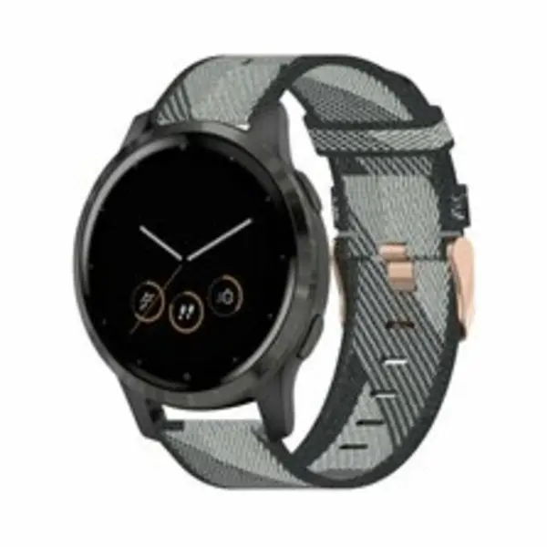 By Qubix Horlogebandje Geschikt Voor Huawei Watch Gt 6 - 41mm - Canvas Nylon Bandje - Grijs - Aanzetmaat, 18mm thumbnail