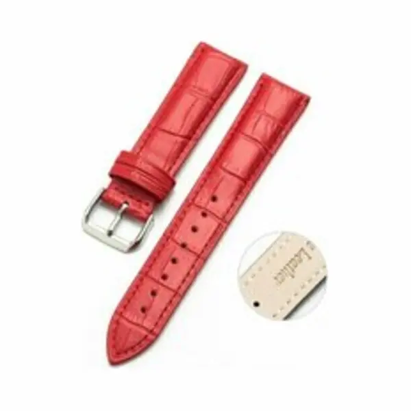By Qubix Horlogebandje Geschikt Voor Huawei Watch Gt 6 - 41mm - Crocodile Leren Bandje - Rood - Aanzetmaat, 18mm thumbnail