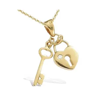 Chival - Ketting 18K Verguld Goud " Key To My Heart" – Hartje, Luxe, Hypoallergeen, Perfect Cadeau Voor Haar, Sleutel, Liefde, Love, Valentijn,