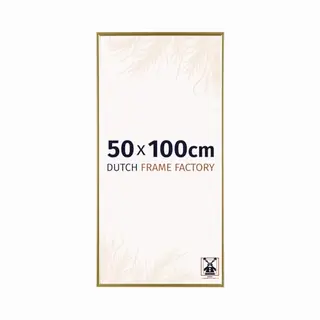 Dutch Frame Factory - Bilderrahmen 50x100 Cm - Gold - Bilderrhamen Aus Kunststoff Mit Antireflex Kunstglas - Fotorahmen 50x100 Cm - Easy